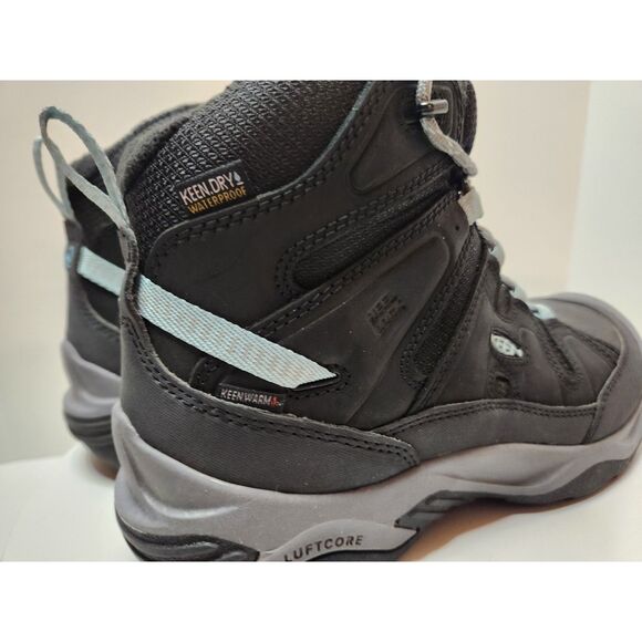 Keen Circadia Mid Polar Waterproof Boots | Women’s 9.5 | Black/Cloud Blue - Picture 9 of 13